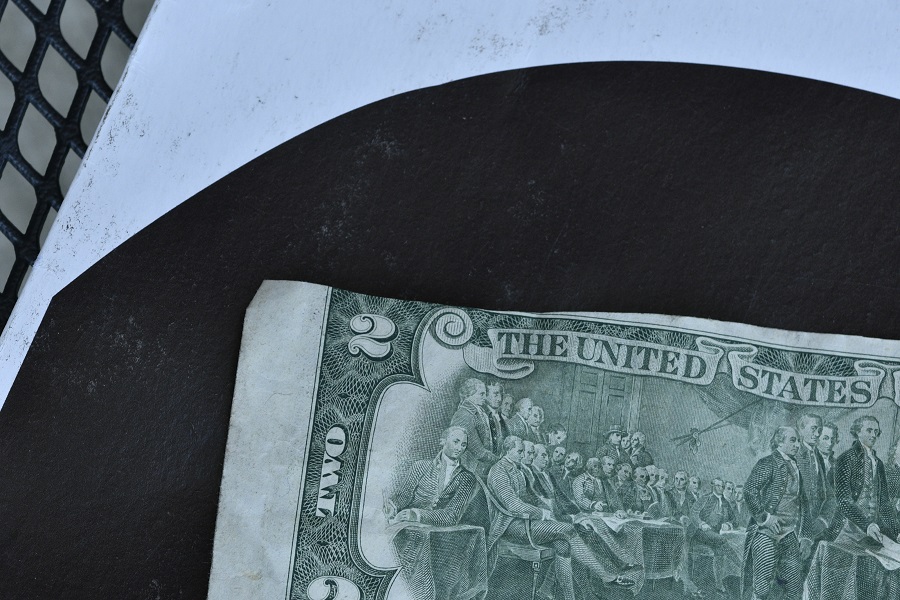 Miscut-$2.00-Bill.-Front/Back-Thanks-To-My-Local-Bank.